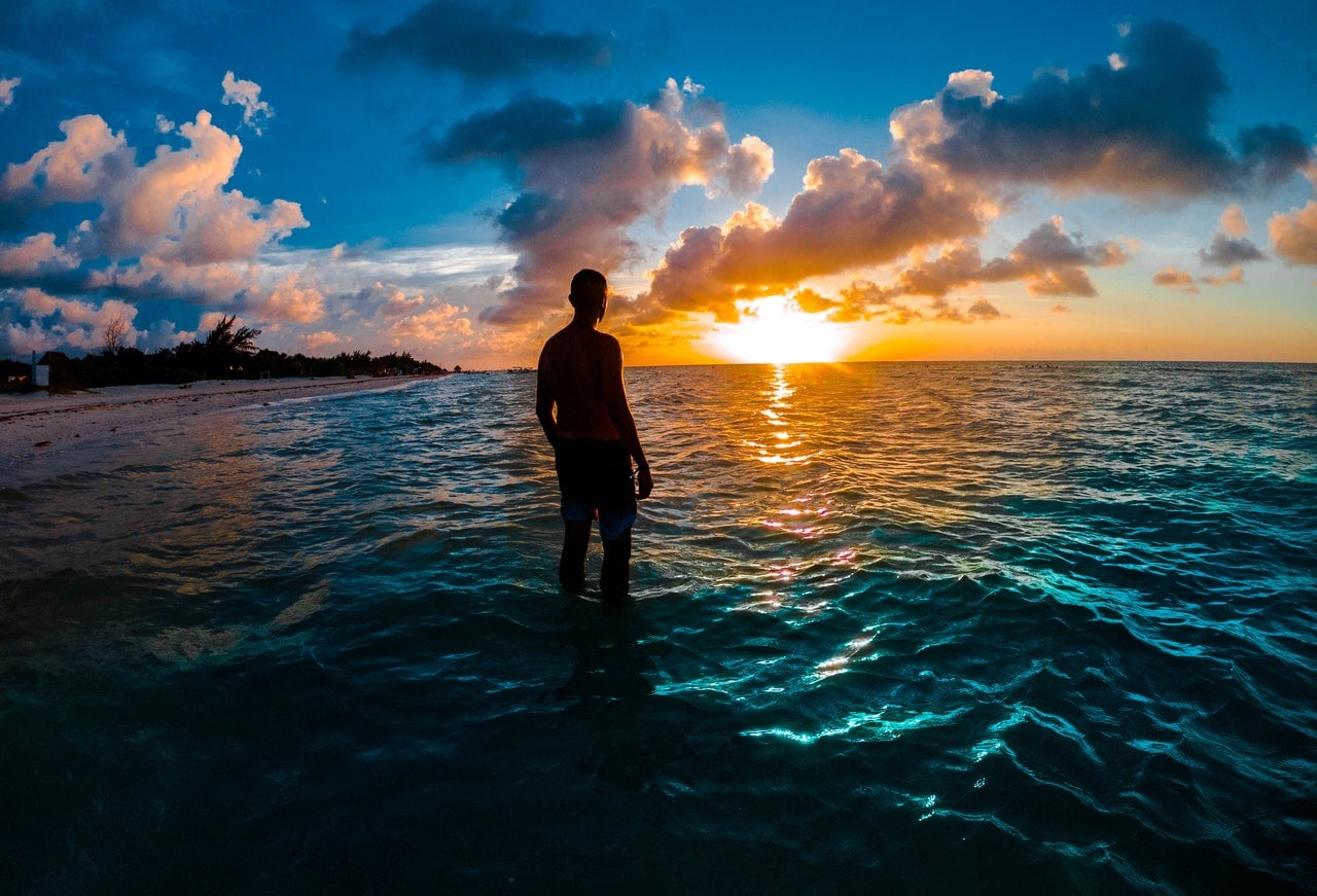 man standing alone and loneliness
