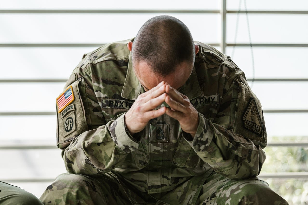 miliutary man struggling with ptsd