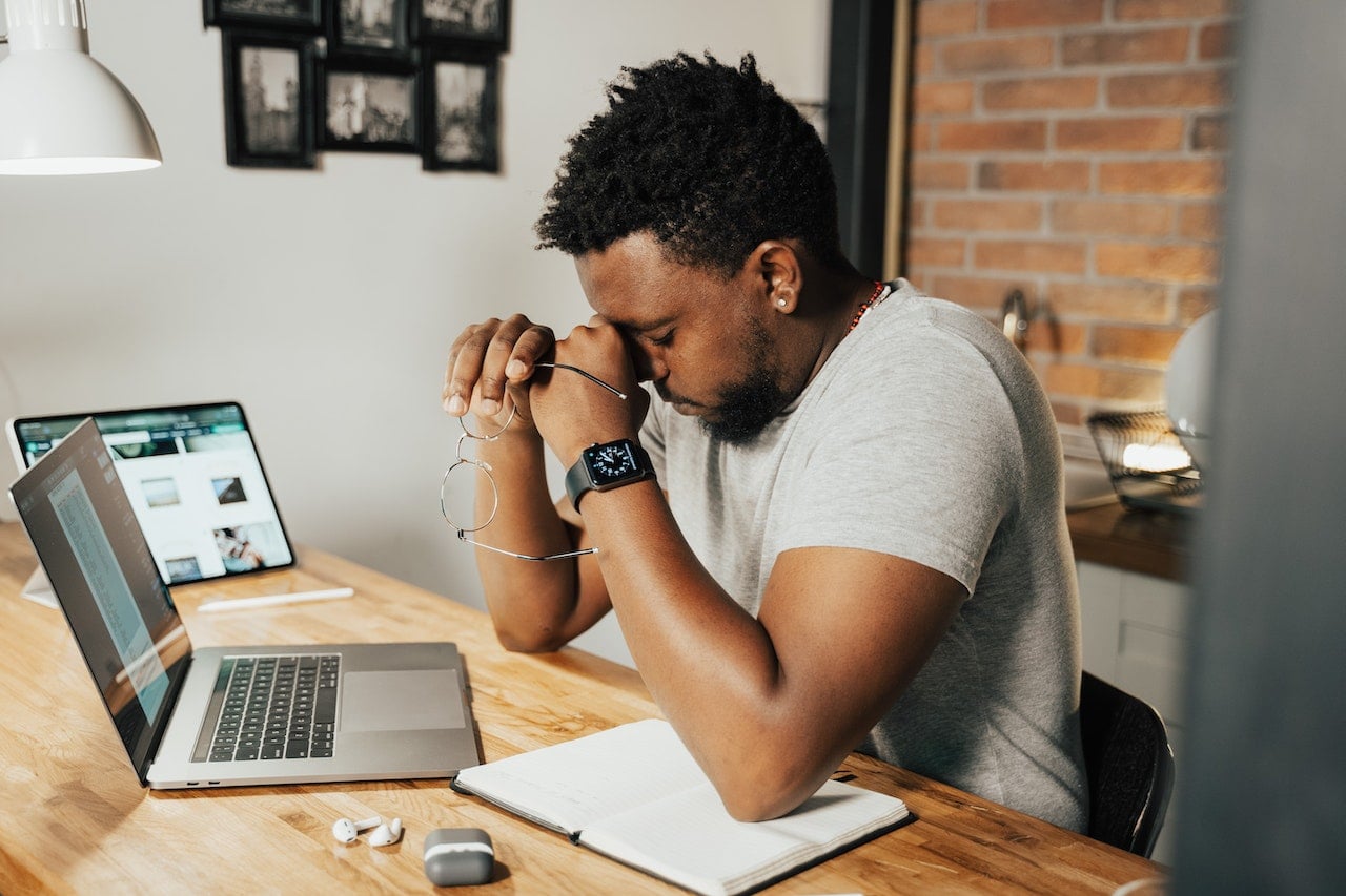man frustrated addicted to stimulants