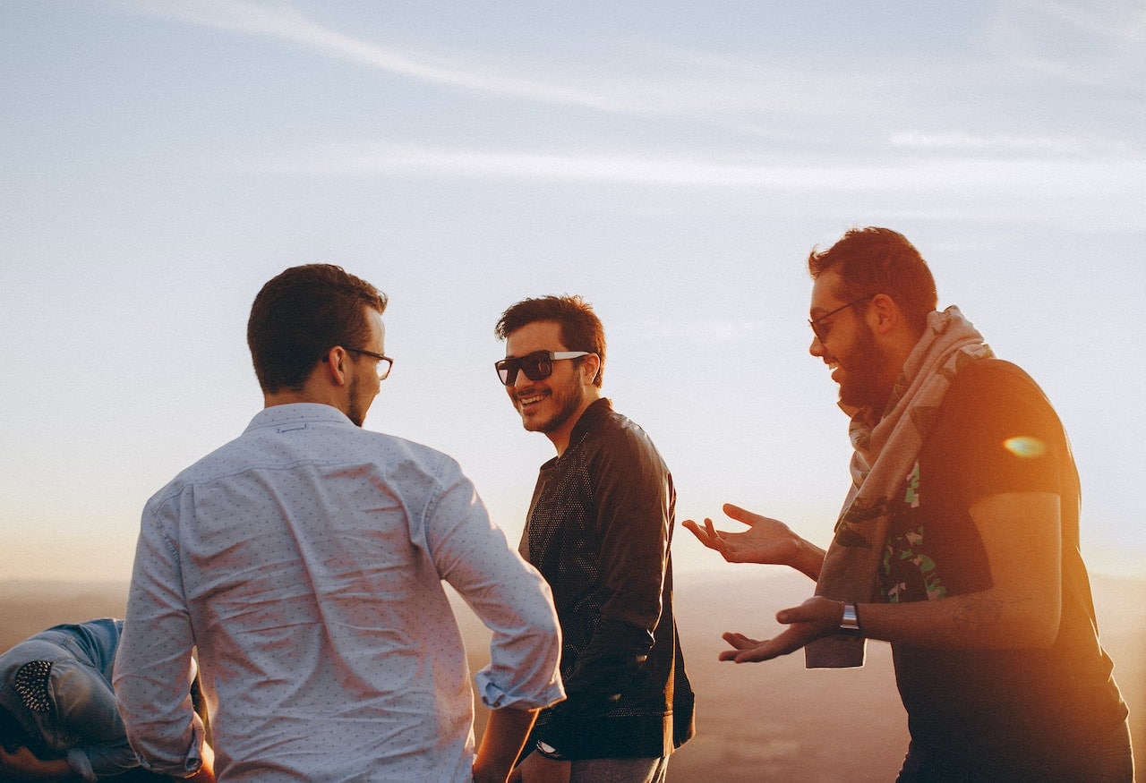three men getting sober away from home